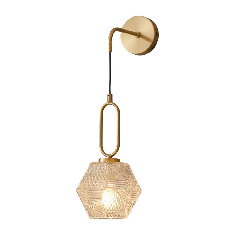 Postmodern Wall Light Sconce Geometric Glass Wall Light Fixture for Bedroom