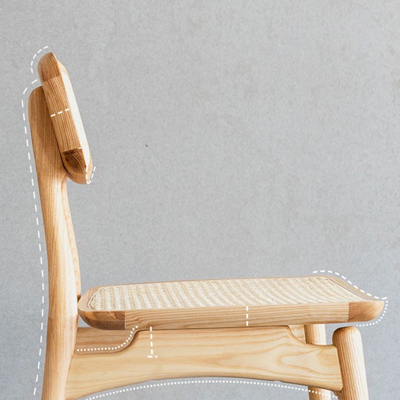 Minimalist Wood Side Dining Chairs Open Back Side Chairs for Home