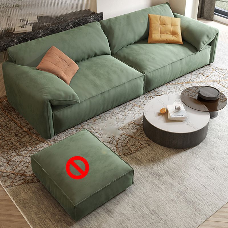 31.5 " H Contemporary Green Faux Leather Pillow Top Arm Sofa