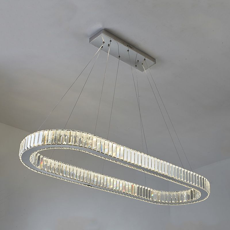 Single Contemporary Silver Kitchen Island Lighting LED Ceiling Light