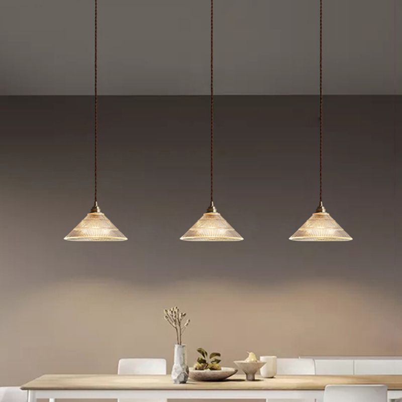 Moderner Stil konischer Decke anheizt hängendes Lichtglas Schlafzimmer Hängende Leuchte in klar