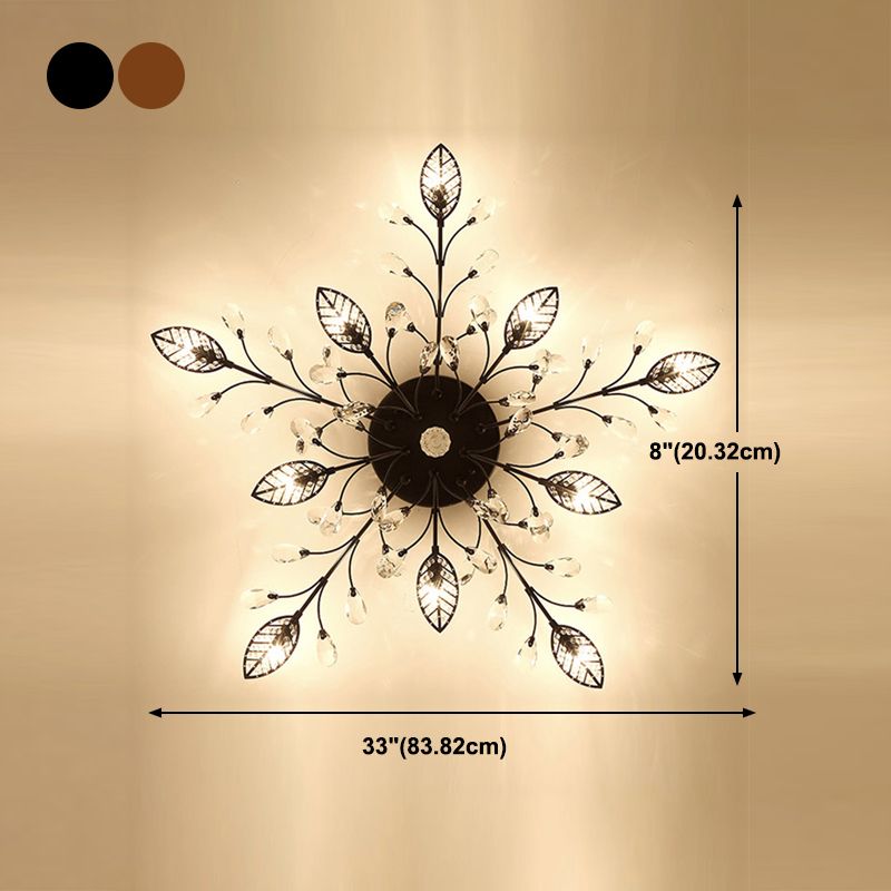 Lámpara de techo radial de múltiples luces de múltiples iluminación de techo de cristal de estilo moderno para sala de estar