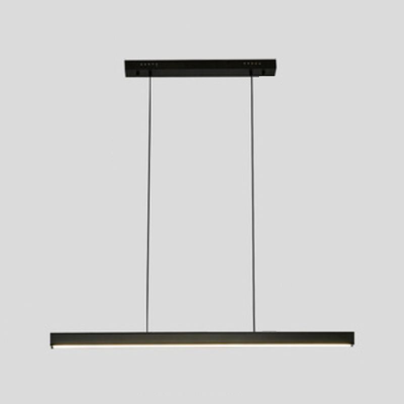 Modern Rectangle Island Lamps 1-Head Restaurant Pendant Light Fixtures with Acrylic Shade