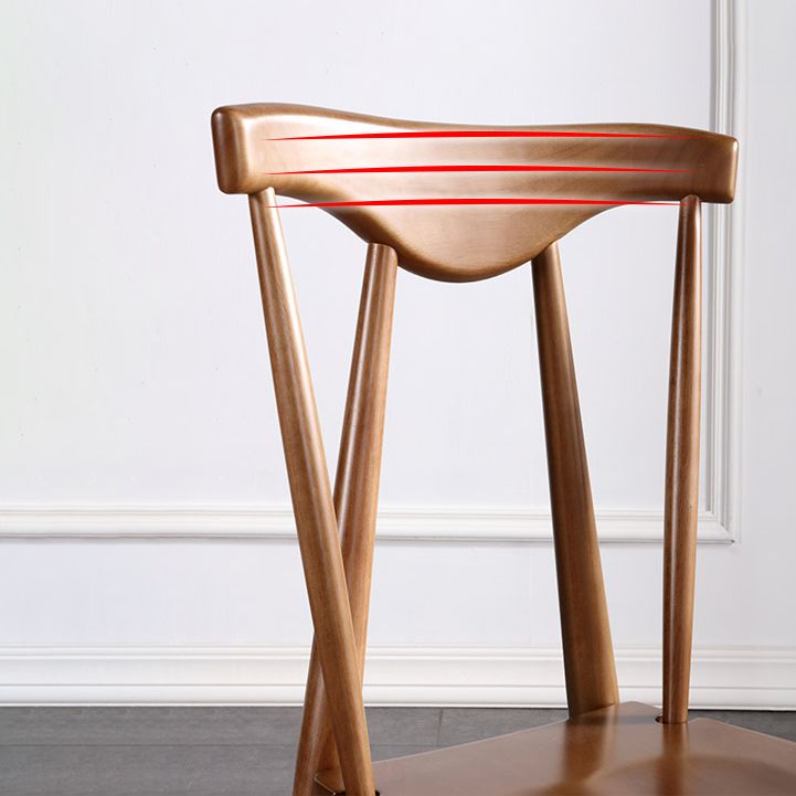 Silla auxiliar de comedor de estilo escandinavo de madera, silla auxiliar de comedor casera sin brazos