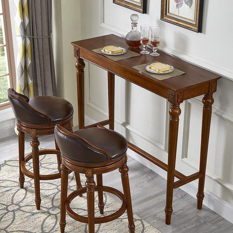 Contemporary Brown Pub Dining Set 1/3/4 Pieces Solid Wood Rectangle Pub Table Set