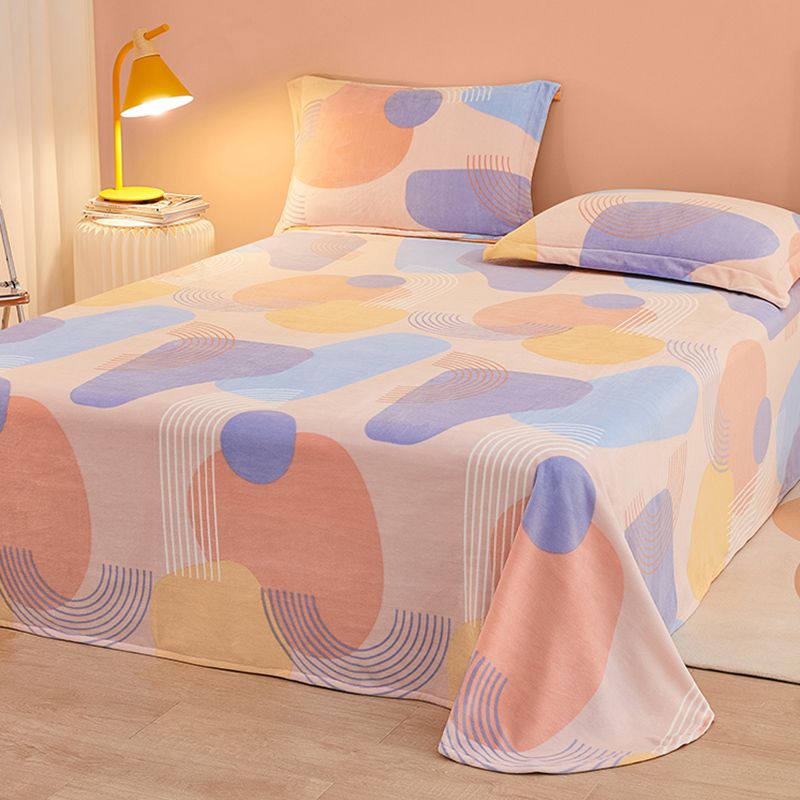 Sheet Sets Flannel Cartoon Printed Super Soft Wrinkle Resistant Breathable Bed Sheet Set
