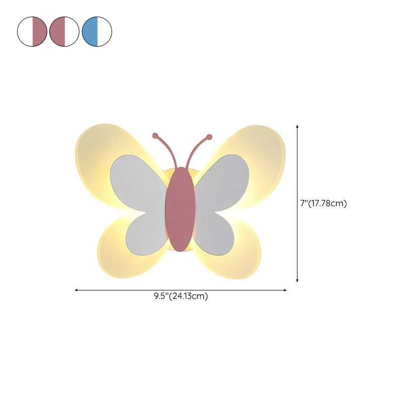Contemporary Butterfly Wall Lamp Metal 1 Light Sconce Lights