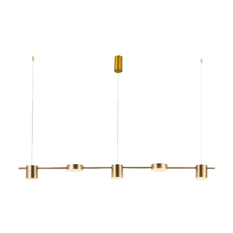 Lineaire metalen kroonluchter licht Modern 3/5 kopjes zwart/goudhangende lamp met roteerbare tint, warm/wit licht