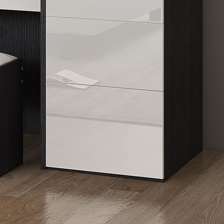 Hinged Wardrobe Cabinet with Garment Rod Modern Storage Cabinet