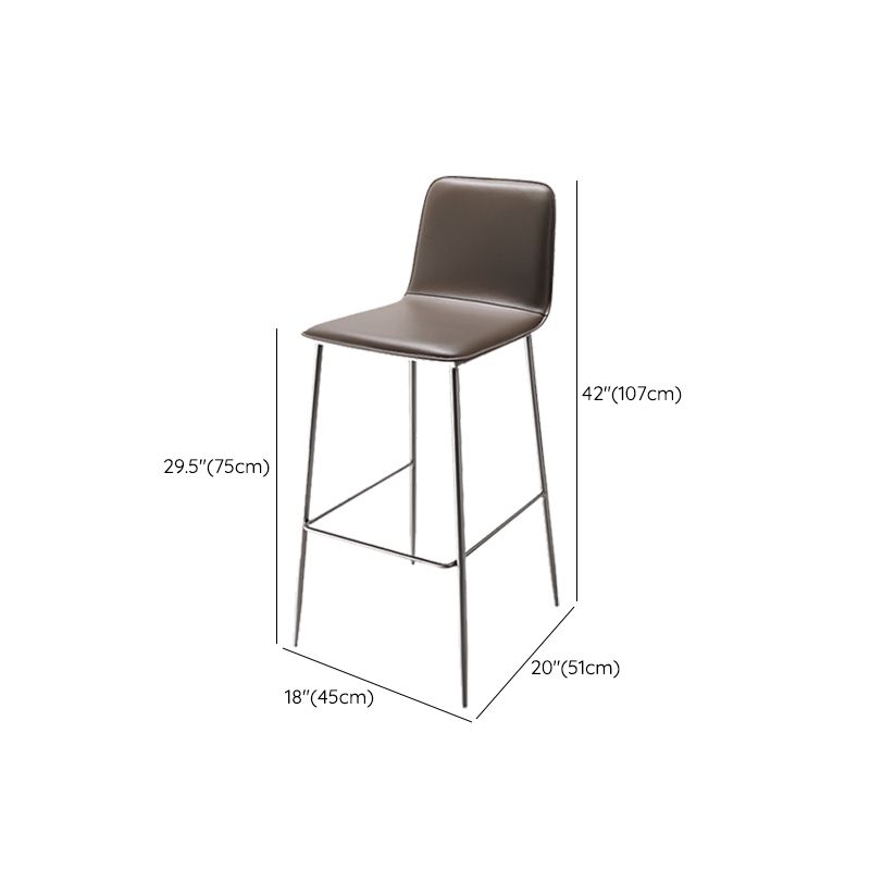 Industrial Bar Stool Leather Backrest Counter Stool for Bristol With Metal Legs