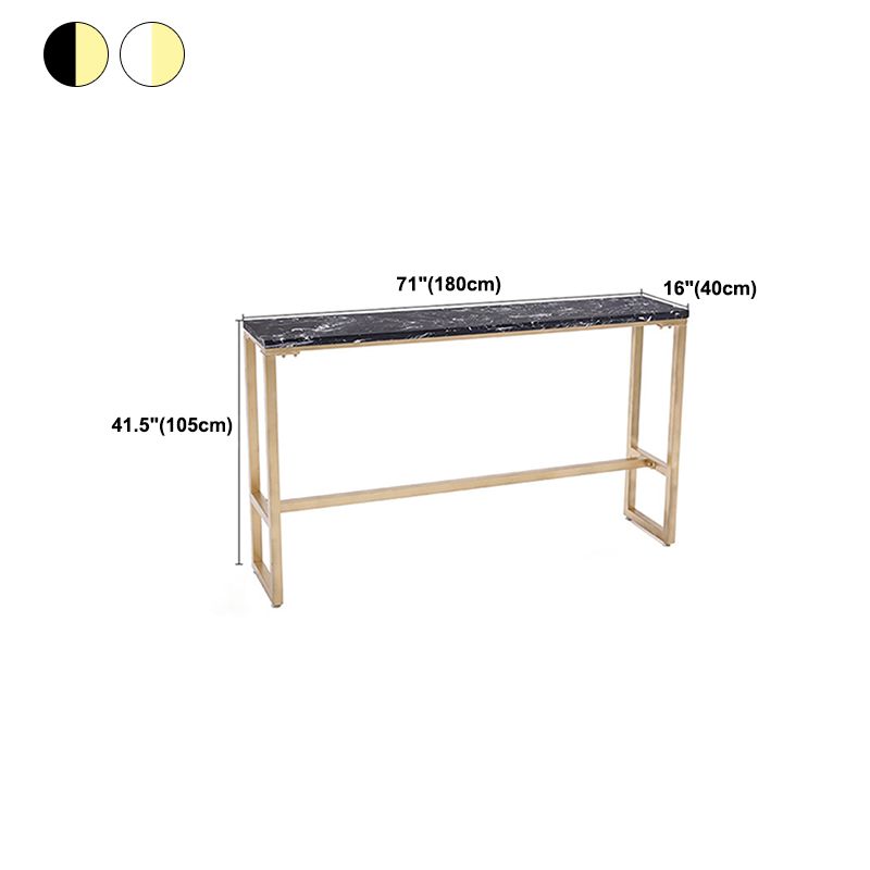 Glam Pub Table Solid Wood Bar Height Rectangle Bar Table for Breakroom