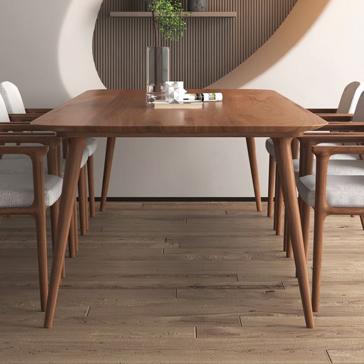 Mesa rectangular de madera maciza de pino, mesa de comedor moderna marrón con 4 patas para restaurante