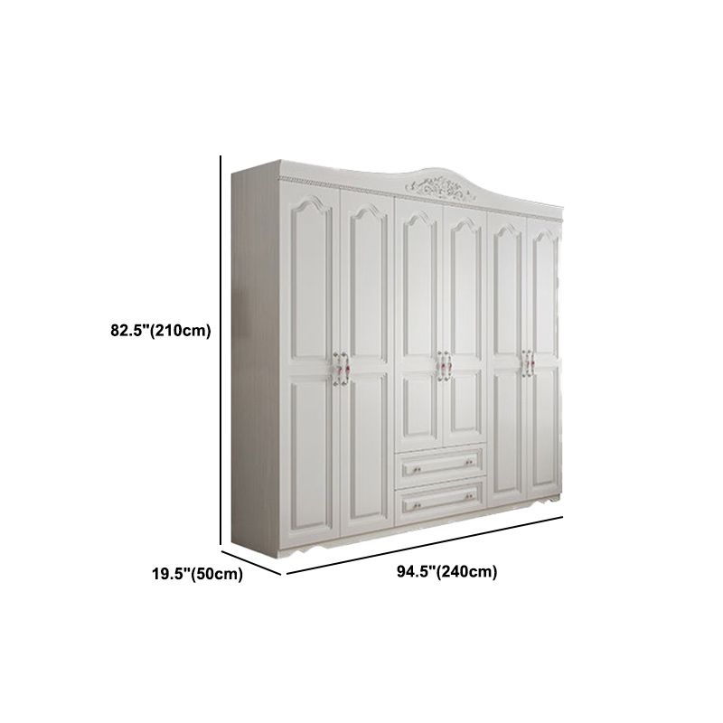 White French Country Wardrobe Armoire Engineered Wood Wardrobe