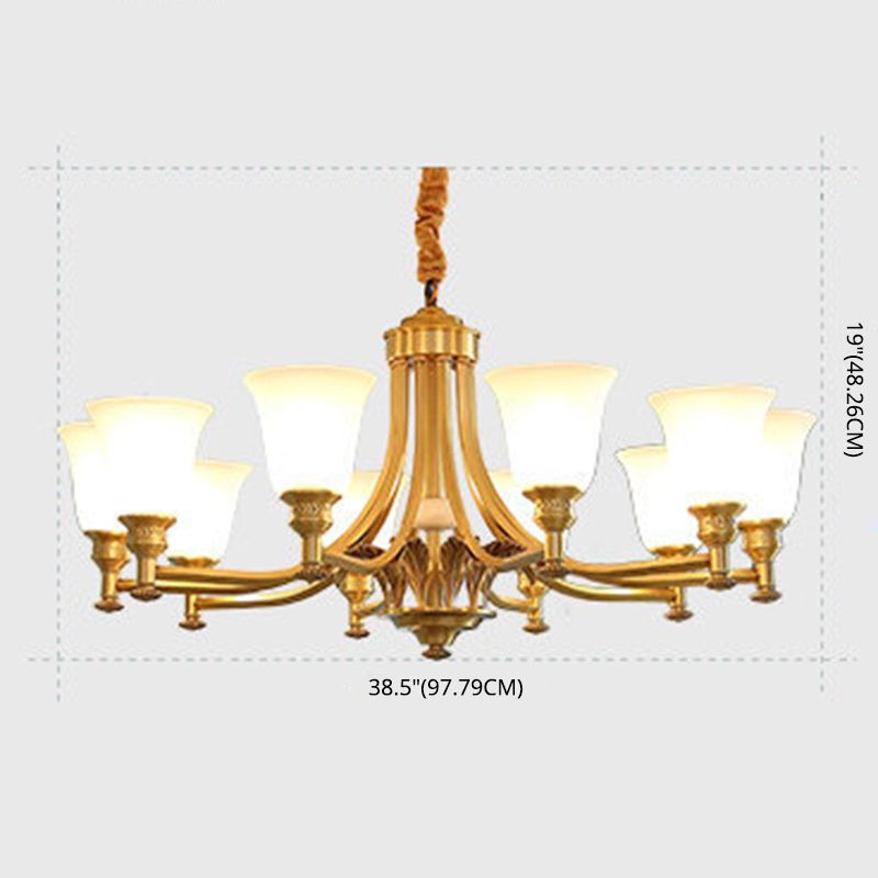 Copper Sputnik Pendant Light in Traditional Classic Style Glass Ceiling Light for Interior Spaces