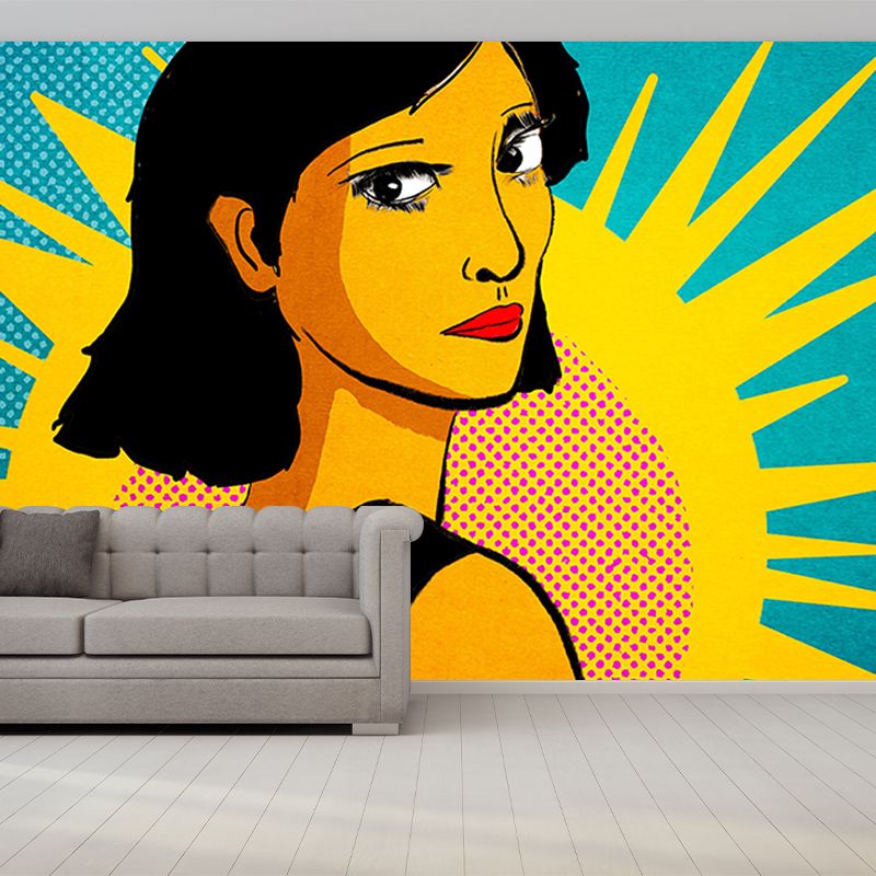 Modern Style Mural Wallpaper Pop Art Environment Friendly Bedroom Wall Mural