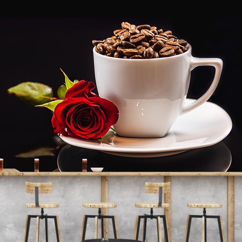 Simplicity Coffee Beans Mural Modern Decorative Mildew Resistant for Decoration