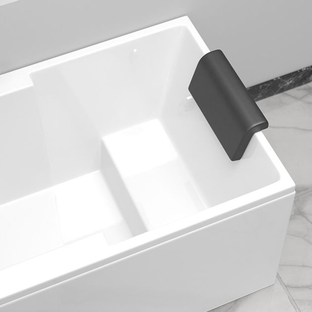 Modern Acrylic Rectangular Tub Soaking 24.8-inch Tall Bath Tub in White