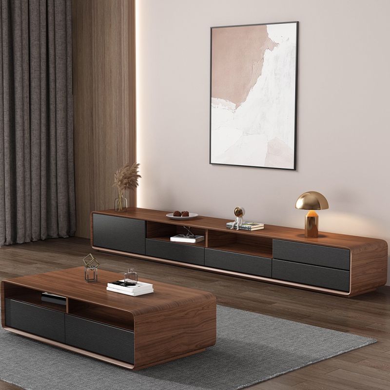 Wooden TV Media Console Scandinavian TV Stand Console with Drawers
