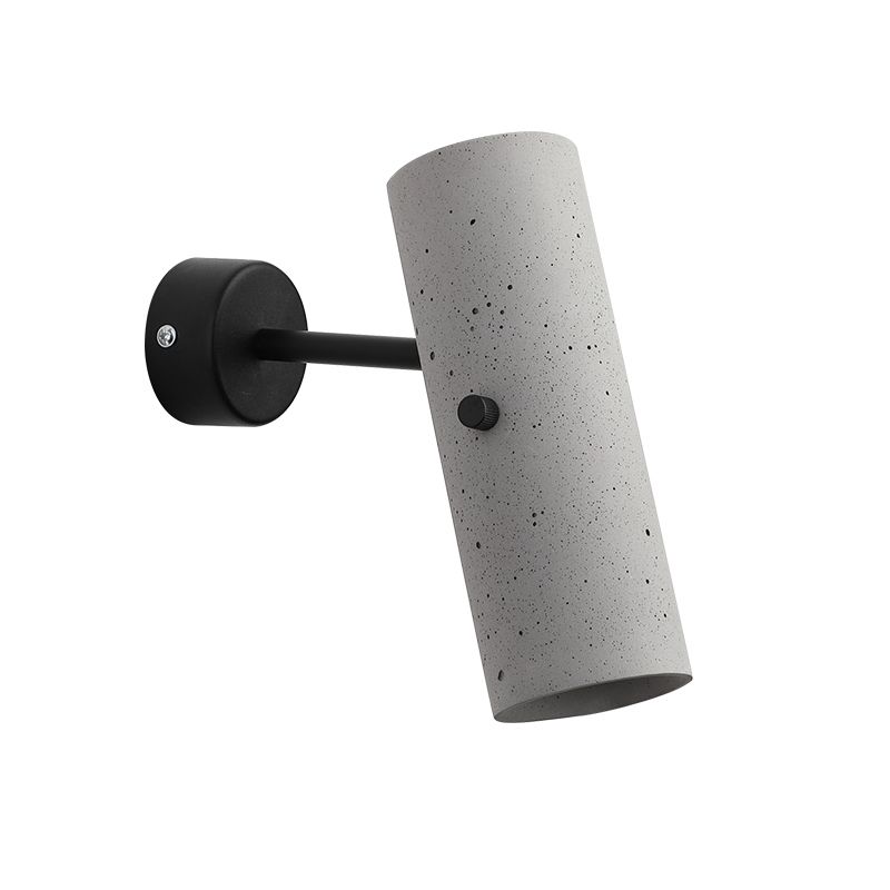 Luces de apliques de cilindro modernos Cemento Cemento de 1 luces de iluminación de pared para el baño