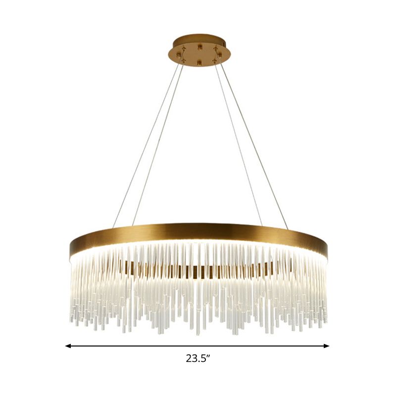 Lampone moderno a LEDELISTRO MODERALISTRISTA LED CRYDALISTRISTA LED LEDANTE DI BRASSIGLIO LEGGIO IN LUCE CALDA/BIANCA, larga 16 "/23,5" /31,5 "