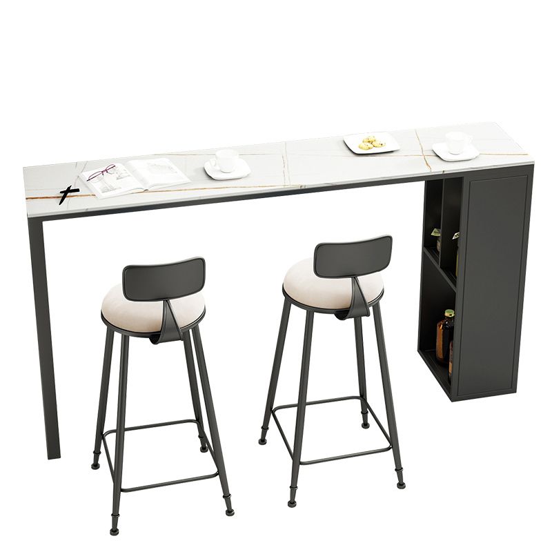 Glam Style Rectangle Bar Table 1/2/3 Pieces Stone Bar Table Set for Home