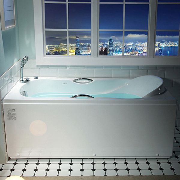 Rectangular Freestanding Bathtub Acrylic Soaking White Modern Bath (Board not Included)