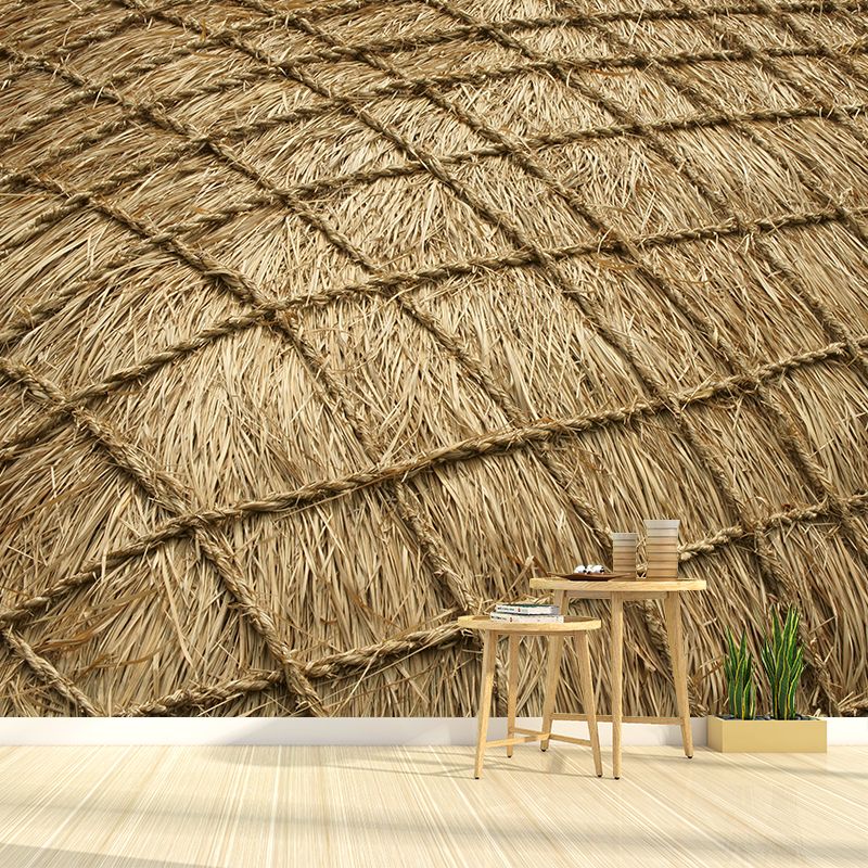 Contemporary Photo Wheat Field Mural Soft Color Stain Resistant Wall Art for Dining Room