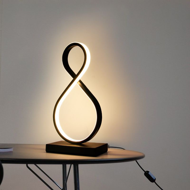 Aluminum Line Art Night Lighting Minimalism LED Accent Table Light for Living Room