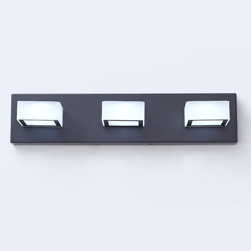 Modern Simple Rectangle Shape Vanity Light with Acrylic Shade for Shower Room