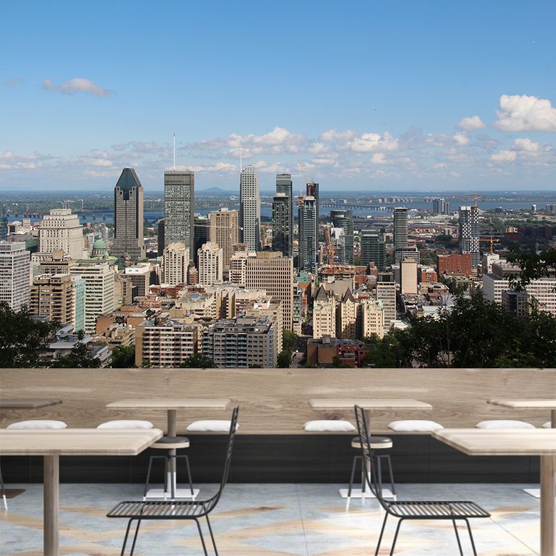 Contemporary Canada Urban View Mural Wallpaper Moisture Resistant, Made to Measure