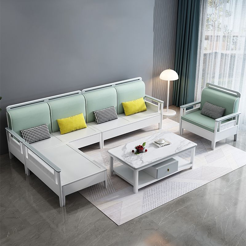 40"H Contemporary Sectional Sofa Fabric Sectional with Bostol Pillows