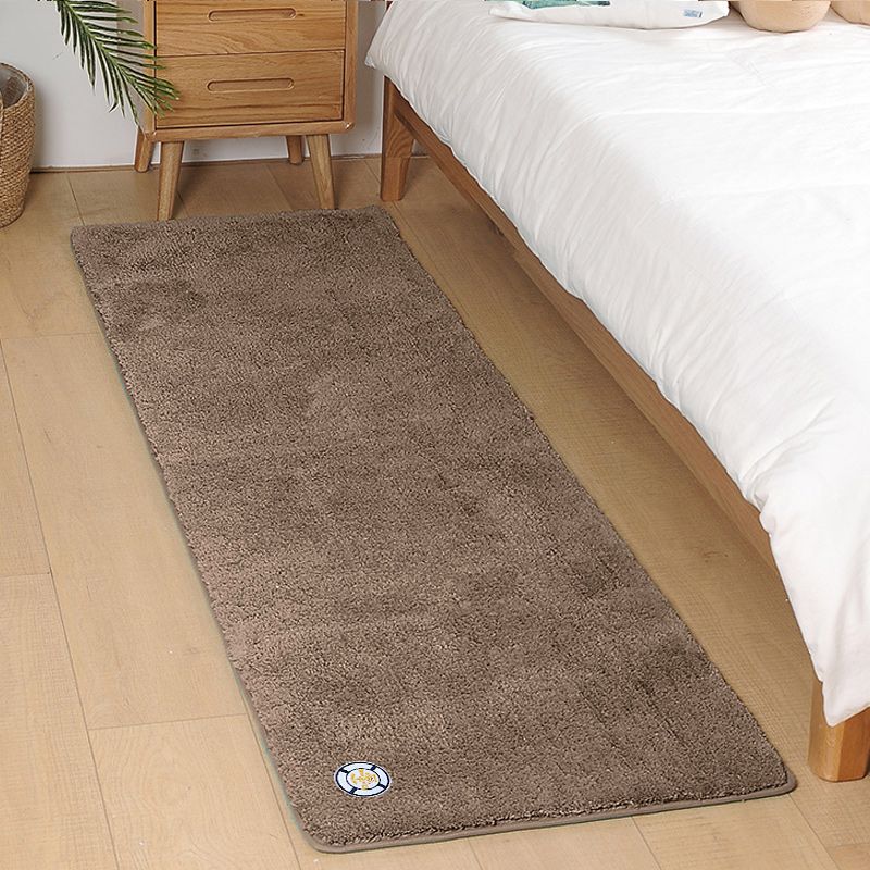 Blue Living Room Area Rug Solid Color Polyester Area Carpet Anti-Slip Easy Care Rug for Bedroom
