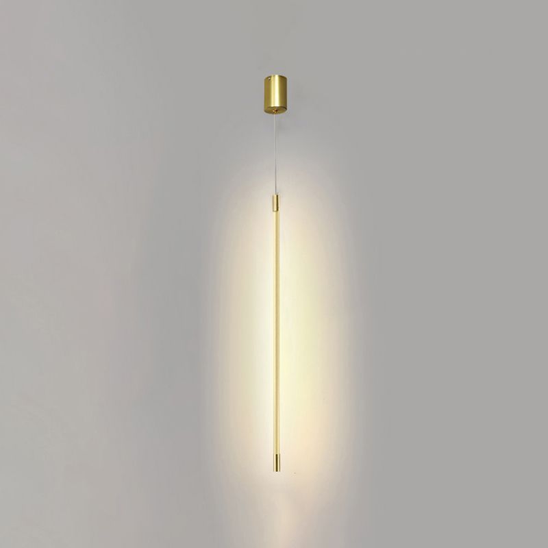 Modern Style Hanging Light Fixture LED Strip Shape Pendant Lamp with Acrylic Shade