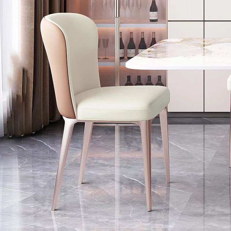 Kitchen Side Chair Metal Legs Upholstered Armless Dining Chair