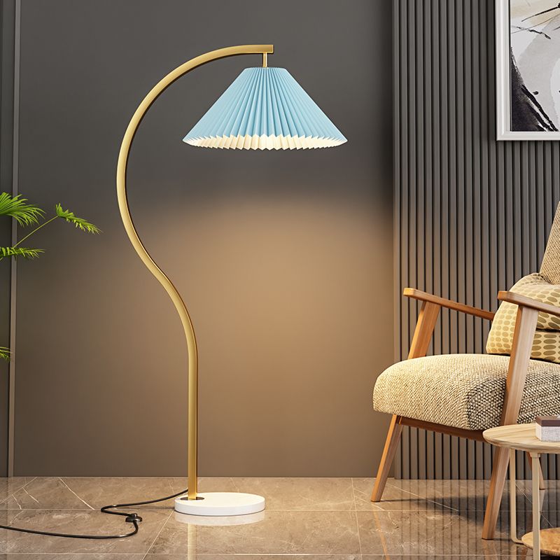 Nordic Style Floor Lamp Burlap Shade 1 Light Floor Light for Living Room