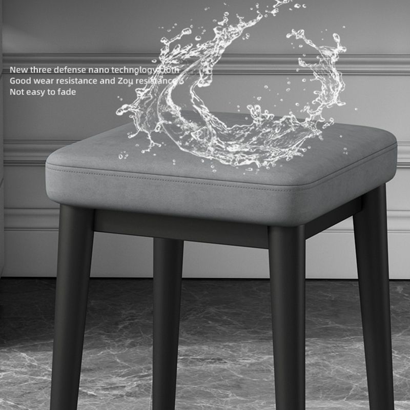 Square Footstools Ottoman Glam Solid Color Faux Leather Water Resistant Ottoman