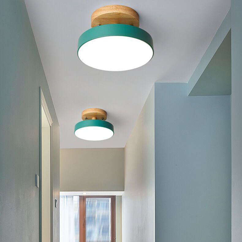 Ronde semi-inbouwlamp Macaron acryl plafondmontage kroonluchter voor slaapkamer