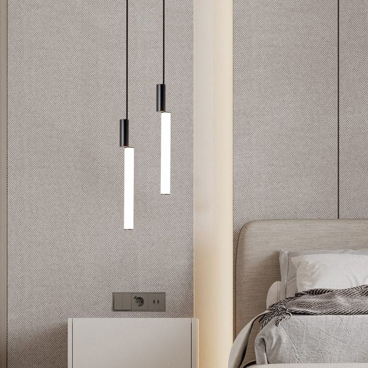 Cylindrical Hanging Ceiling Light Modern Acrylic LED Bedroom Suspended Lighting Fixture