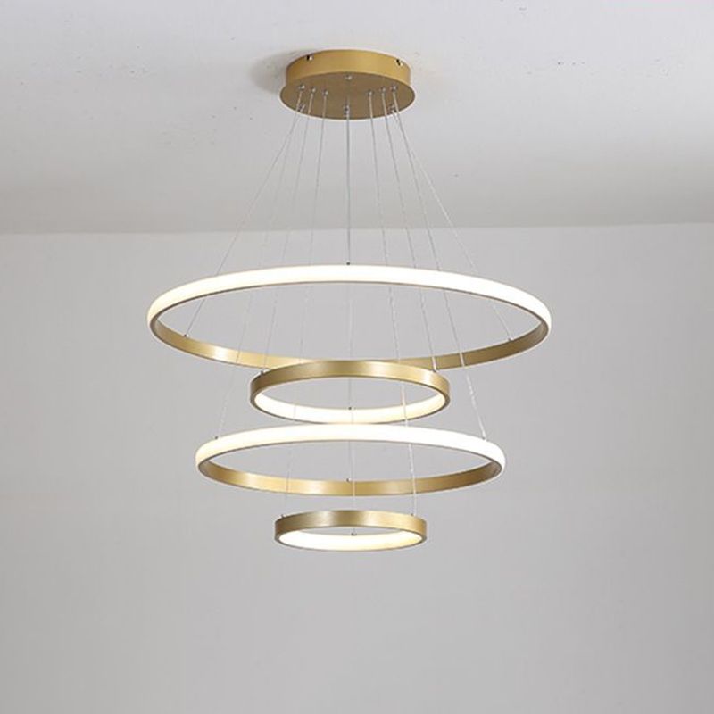 31,5 "/39" largo 4 livelli soggiorno lampada appesa lampada acrilica Postmodern LED PENDANT CHANDELIER in oro