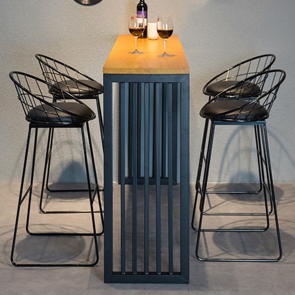 Industrial Style 1/2/5 Pieces Bar Table Set Rectangle Bar Table with High Stools