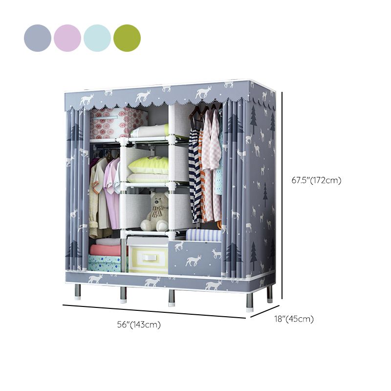 Steel Wardrobe Closet with Legs Modern Wardrobe Cabinet for Home