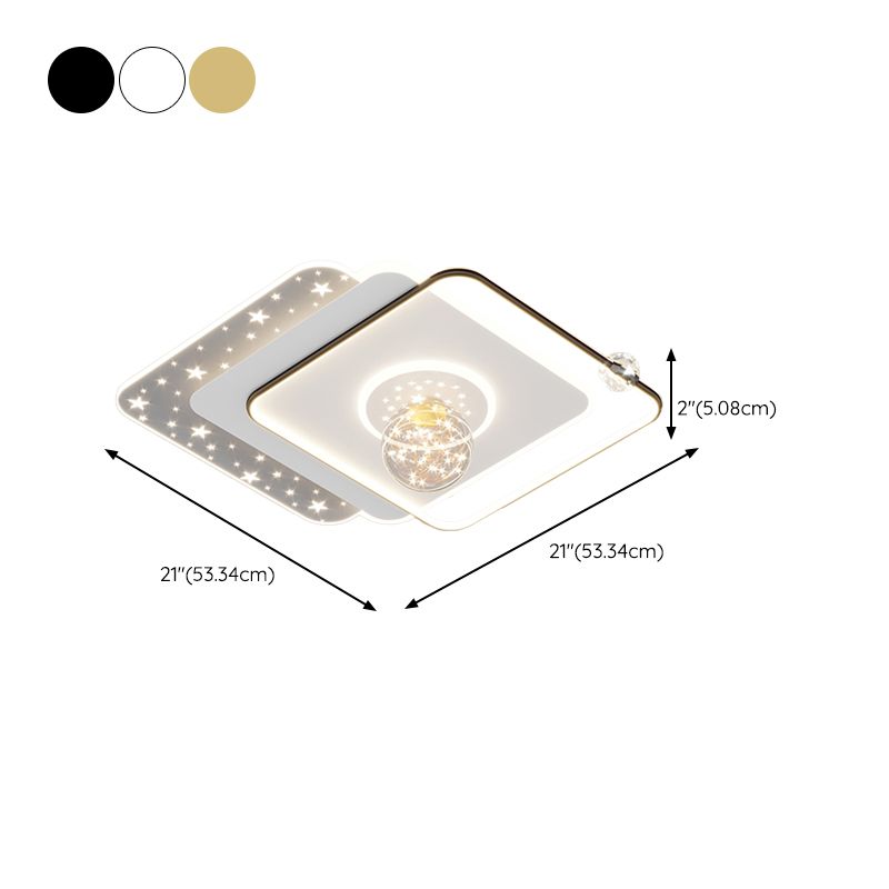 Geometric Shape Metal Flush Light Modern Style 5 Lights Flush Mount Fixture