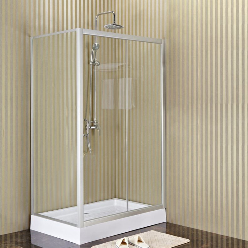 Rectangular Shower Kit Semi Frameless Tempered Glass Shower Enclosure