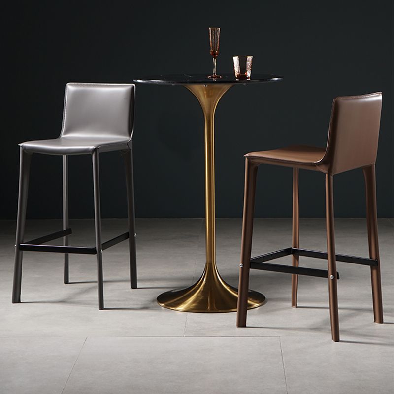 Modern Bar Stool Leather Counter Bar Stool with Metal Legs for Indoor Use