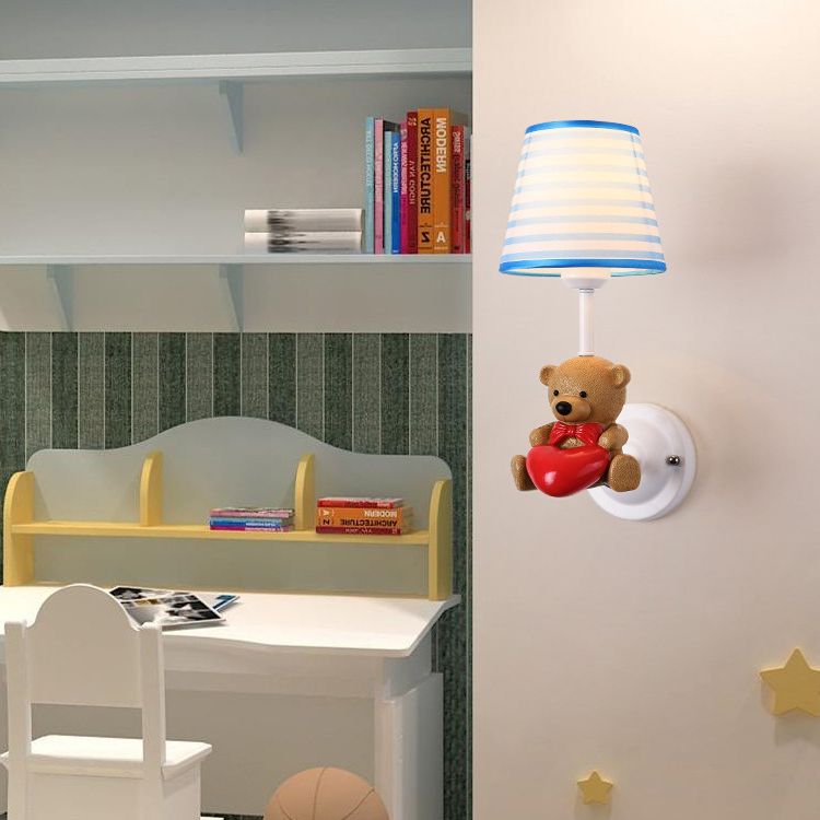 Dieren muur sconce verlichting nuchte st in stoffen stoffen stoffen kinderen slaapkamer muurverlichting armatuur