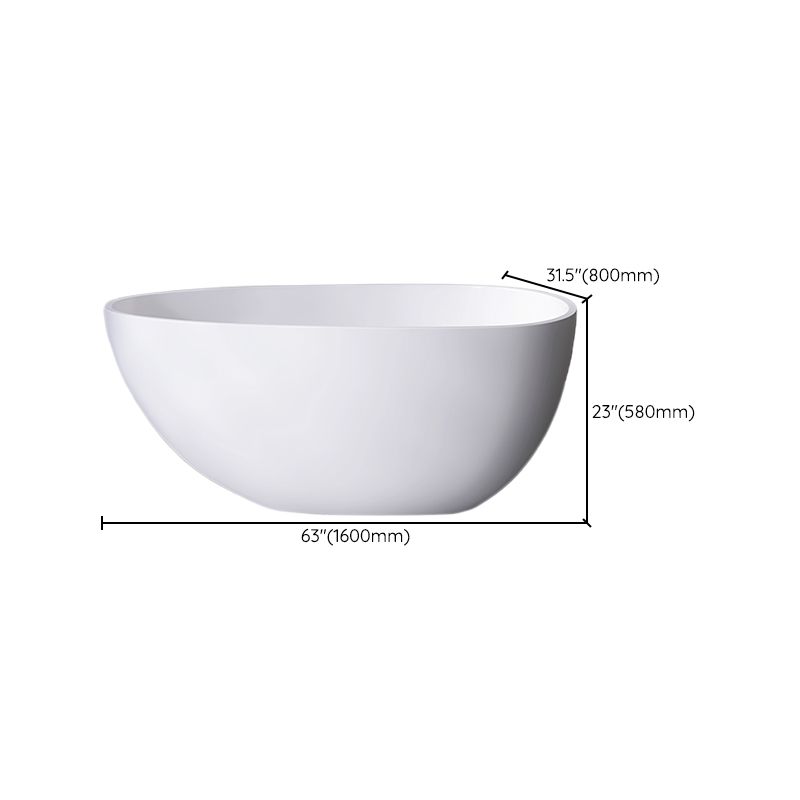 Antique Finish Soaking Bathtub Back to Wall Oval Modern Bath Tub
