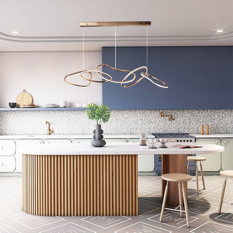 Simple 5 Lights Chandelier Light Fixtures Metal Hanging Chandelier for Cafe
