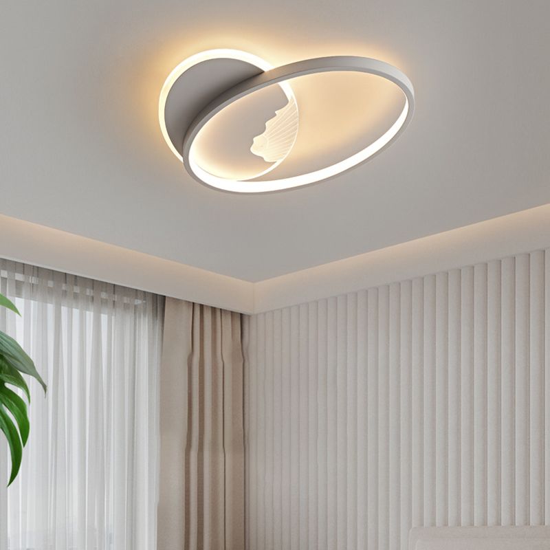 Contemporary Flush Mount Metal Ceiling Mounted Fixture for Bedroom