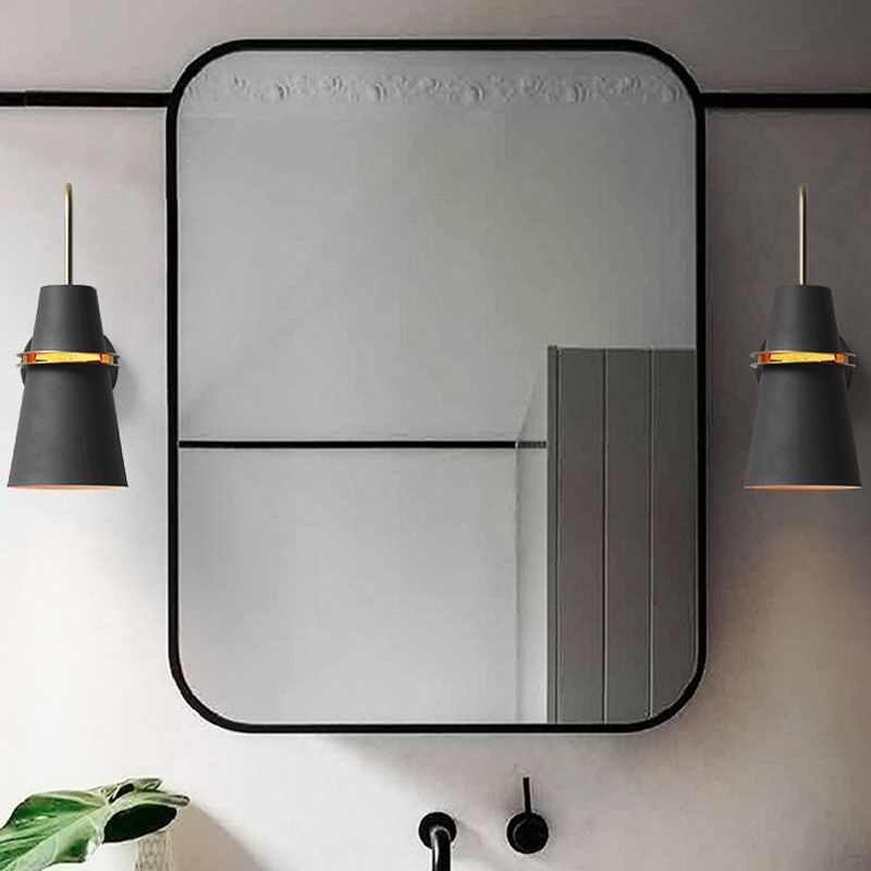 Modern Style Cone Shape Wall Sconce Metal 1 Light Sconces for Bathroom