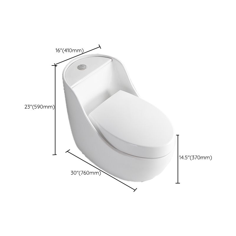 Contemporary Siphon Jet Toilet Bowl White Floor Mounted Urine Toilet for Washroom